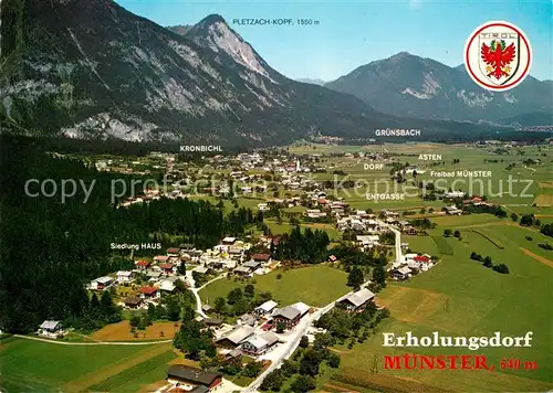 AK / Ansichtskarte Muenster_Tirol Rofangebirge Fliegeraufnahme Muenster_Tirol