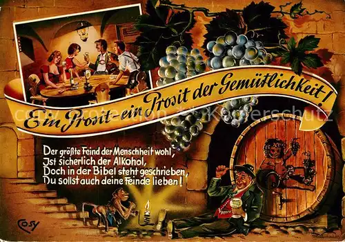 AK / Ansichtskarte Feldkirch_Vorarlberg Karikatur Spruch Der groesste Feind der Menschheit wohl Feldkirch Vorarlberg