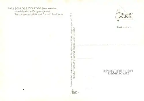 AK / Ansichtskarte Wolfegg Schloss Burganlage Renaissance Barockpfarrkirche Wolfegg
