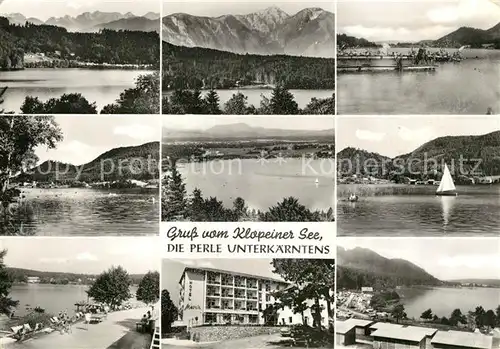 AK / Ansichtskarte Klopeinersee Landschaftspanorama Alpen Uferpromenade Hotel Segeln Klopeinersee