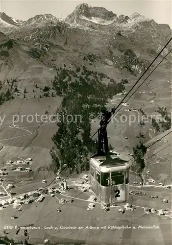 AK / Ansichtskarte Lech_Vorarlberg und Oberlech mit Ruefikopfbahn und Mohnenfluh Bergbahn Alpen Lech Vorarlberg