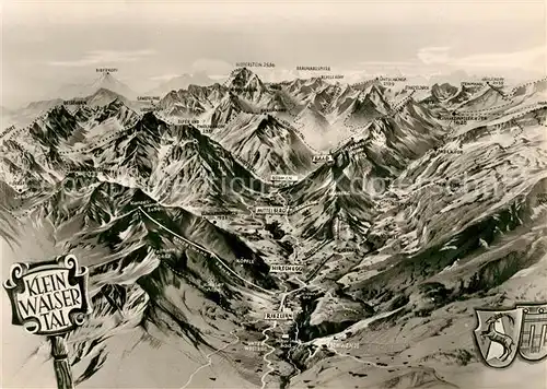 AK / Ansichtskarte Riezlern_Kleinwalsertal_Vorarlberg Hirschegg Mittelberg Alpen aus der Vogelperspektive Riezlern_Kleinwalsertal