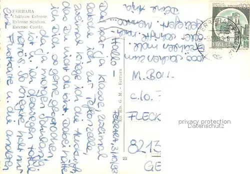 AK / Ansichtskarte Ferrara Castello Estense Schloss Ferrara