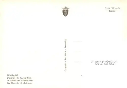 AK / Ansichtskarte Beauraing Endroit de l Apparition Platz der Erscheinung Heiligenfigur Beauraing