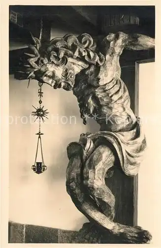 AK / Ansichtskarte Salzburg_Oesterreich Crucificus in der Halle des Benediktinerkollegs St Peter Salzburg_Oesterreich