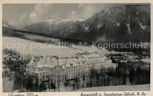 AK / Ansichtskarte Edlach Schneeberg Kuranstalt und Sanatorium Edlach
