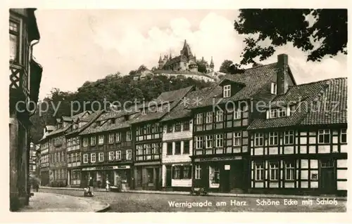 AK / Ansichtskarte Wernigerode_Harz Schoene Ecke mit Schloss Wernigerode Harz