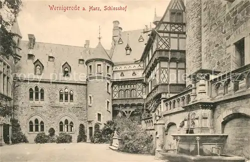 AK / Ansichtskarte Wernigerode_Harz Schlosshof Wernigerode Harz