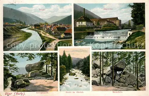 AK / Ansichtskarte Oker_Harz Panorama Okerwehr Kaesteklippen Okertal Mausefalle Oker_Harz