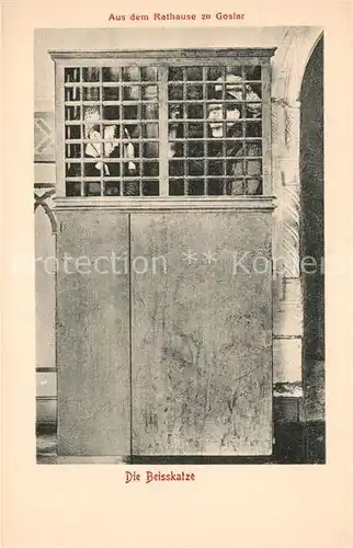 AK / Ansichtskarte Goslar Aus dem Rathaus Die Beisskatze Goslar