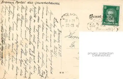 AK / Ansichtskarte Bremen Portal des Gewerbehauses Bremen