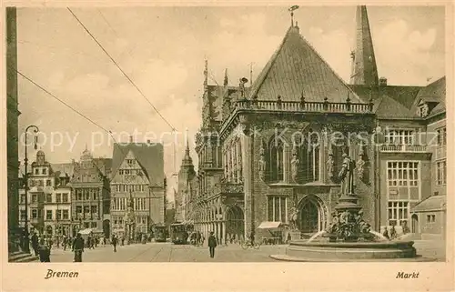 AK / Ansichtskarte Bremen Markt Brunnen Bremen