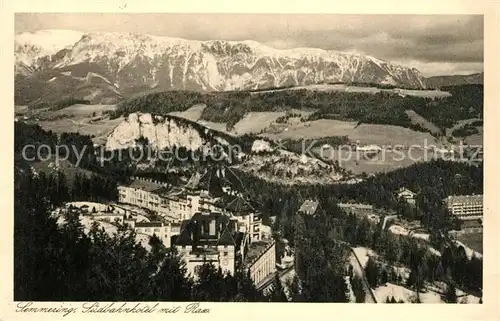 AK / Ansichtskarte Semmering_Niederoesterreich Suedbahnhotel mit Rax Semmering