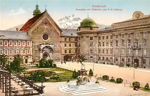 AK / Ansichtskarte Innsbruck Rennplatz mit Hofkirche und KK Hofburg Innsbruck