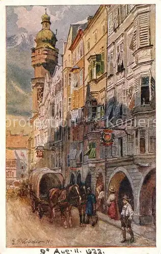 AK / Ansichtskarte Innsbruck Herzog Friedrichstrasse Kuenstlerkarte Innsbruck