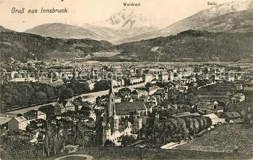 AK / Ansichtskarte Innsbruck Panorama mit Waldrast und Saile Innsbruck