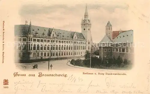AK / Ansichtskarte Braunschweig Rathaus und Burg Dankwarderode Braunschweig