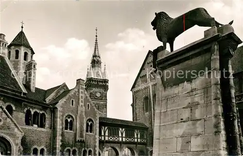 AK / Ansichtskarte Braunschweig Dom Rathaus mit Loewendenkmal Braunschweig