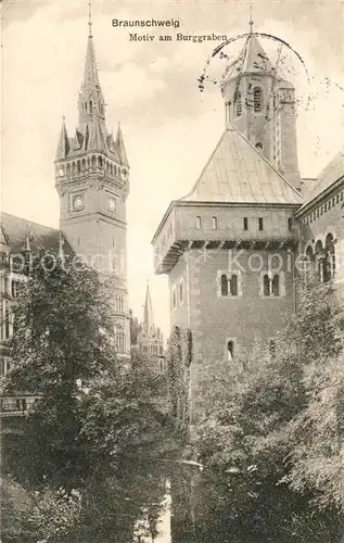 AK / Ansichtskarte Braunschweig Motiv am Burggraben Braunschweig