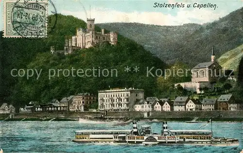 AK / Ansichtskarte Stolzenfels und Capellen Schloss Stolzenfels