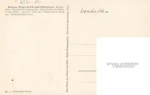AK / Ansichtskarte Bingen_Rhein Bingerbrueck Maeuseturm und Niederwalddenkmal Bingen Rhein