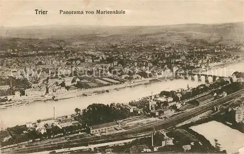 AK / Ansichtskarte Trier Panorama von der Mariensaeule Moselpartie Trier