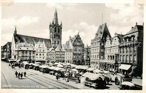 AK / Ansichtskarte Trier Hauptmarkt mit St Gangolf Trier