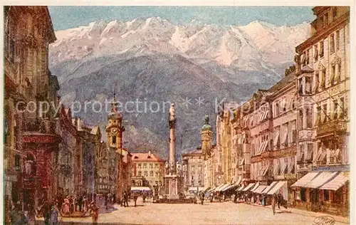 AK / Ansichtskarte Innsbruck Maria Theresienstrasse Kuenstlerkarte Innsbruck