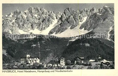 AK / Ansichtskarte Innsbruck Hotel Mariabrunn Hungerburg Nordkettenbahn Innsbruck