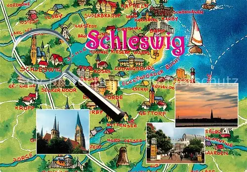 AK / Ansichtskarte Schleswig_Holstein Lagekarte Schleswig_Holstein