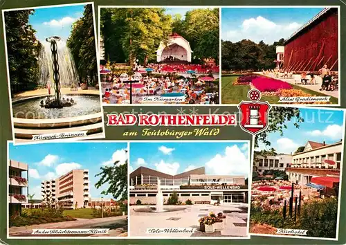 AK / Ansichtskarte Bad_Rothenfelde Kurpark Brunnen Gradierwerk Kurgarten Wellenbad Kurhotel Bad_Rothenfelde