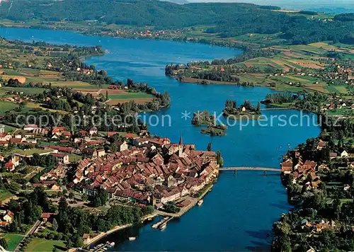 AK / Ansichtskarte Stein_Rhein Fliegeraufnahme mit Untersee  Stein Rhein