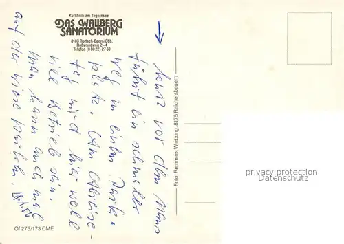AK / Ansichtskarte Rottach Egern Kurklinik am Tegernsee Wallberg Sanatorium Rottach Egern