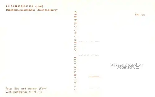 AK / Ansichtskarte Elbingerode_Harz Diakonissenmutterhaus Neuvandsburg Elbingerode Harz