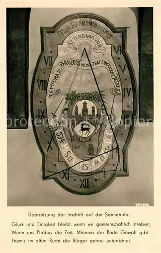 AK / Ansichtskarte Stolberg_Harz Sonnenuhr am Rathaus Stolberg Harz