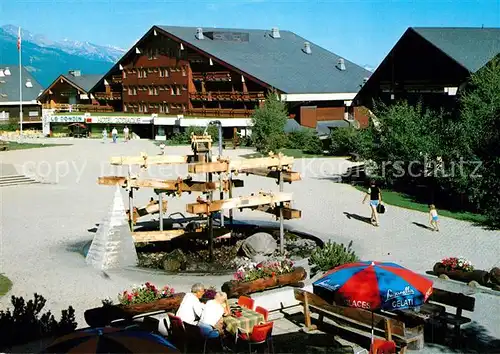 AK / Ansichtskarte Anzere La Place du village Fontaine du Bisse Anzere