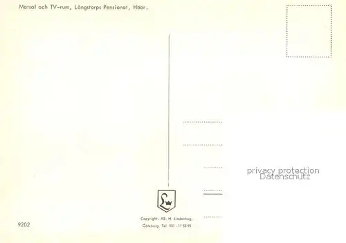 AK / Ansichtskarte Hoeoer Matsal TV rum Laengstorps Pensionat Hoeoer