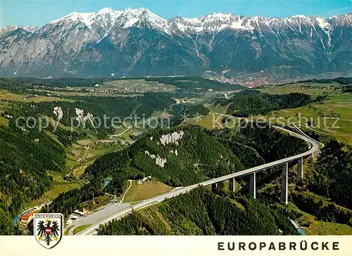 AK / Ansichtskarte Innsbruck Europabruecke Brennerautobahn Fliegeraufnahme Innsbruck