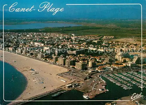 AK / Ansichtskarte Canet_Plage Fliegeraufnahme Hafen Strand  Canet_Plage