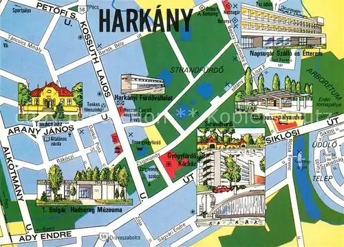 AK / Ansichtskarte Harkany Stadtkarte Harkany