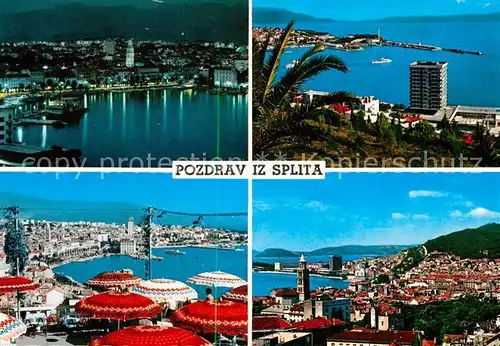 AK / Ansichtskarte Split_Spalato Fliegeraufnahme Hafen Stadtansichten Split_Spalato