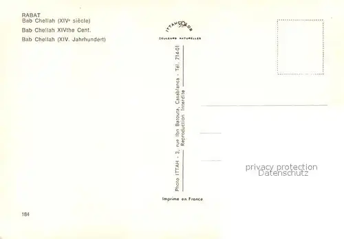 AK / Ansichtskarte Rabat_Marokko Bab Chellah Rabat Marokko