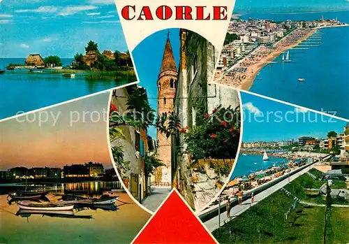 AK / Ansichtskarte Caorle Fliegeraufnahme Hafen Strand Stadtansicht Promenade Caorle