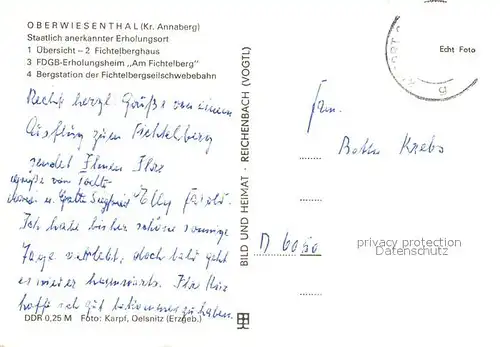 AK / Ansichtskarte Oberwiesenthal_Erzgebirge Fichtelberghaus FDGB Erholungsheim Bergstation Seilschwebebahn Oberwiesenthal Erzgebirge