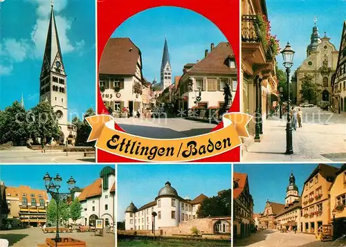 AK / Ansichtskarte Ettlingen Schloss Rathaus Kirche Marktplatz Ettlingen