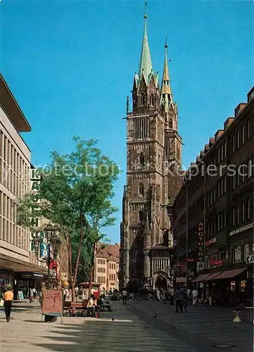 AK / Ansichtskarte Nuernberg Koenigstrasse Fussgaengerzone Lorenz Kirche Nuernberg