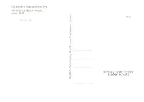 AK / Ansichtskarte Keitum_Sylt Altfriesisches Haus Keitum Sylt