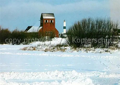AK / Ansichtskarte Wenningstedt_Sylt Dorfteich Winter Wenningstedt_Sylt