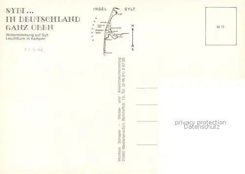 AK / Ansichtskarte Kampen_Sylt Leuchtturm Winter Kampen Sylt