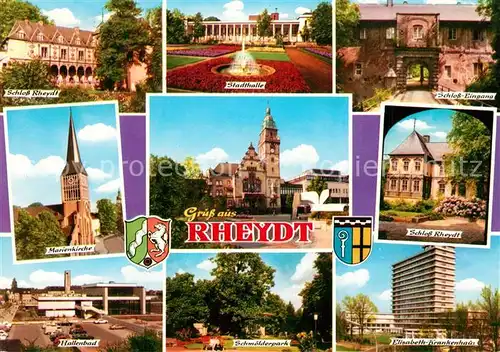 AK / Ansichtskarte Rheydt Schloss Stadthalle Elisabeth Krankenhaus Schmoelderpark Rheydt